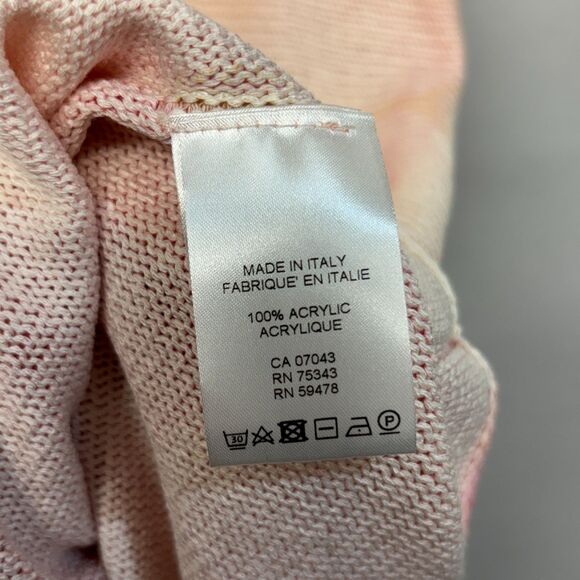 NWT Bianco & Blue Short Sleeve Knit Top Sweater Size Large Acrylic Italy C065 -8 - Picture 8 of 16